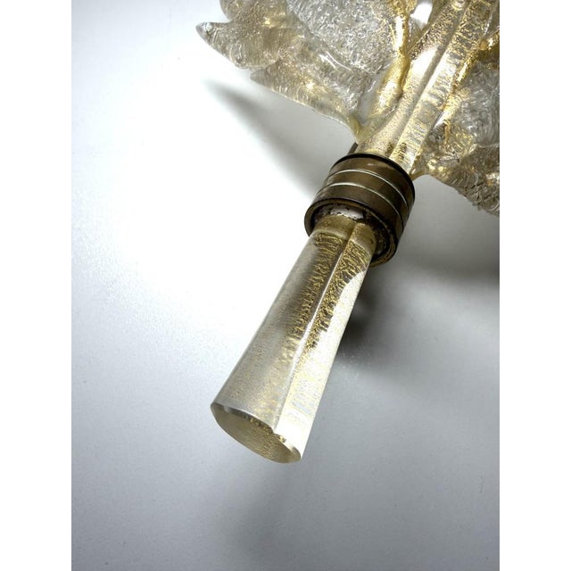 Large Vintage Murano Glass and Gold Leaf Wall Light from Barovier & Toso, Italy, 1940s For Sale - Image 12 of 16