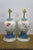 2 Antique French Floral Painted Butterfly Ginger Jar Mantel Urn Lamps Pair 34" For Sale - Image 4 of 18
