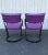 Cal-Style 1980s Milo Baughman Style Purple Cantilever Dining Bistro Set - Set of 5 For Sale - Image 4 of 12