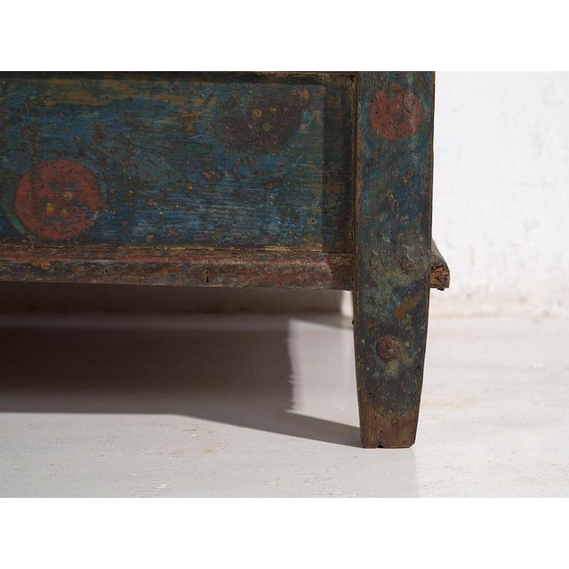 Indigo Blue Antique Bridal Trunk, 1850s For Sale - Image 15 of 18