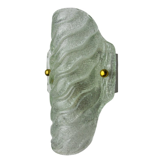 Frosted Wall Lamp in Murano Glass, Italy, 1970s For Sale