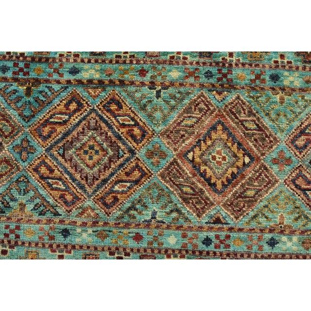 2020s Fine Khorjin Rug 7’9” X 11’3” Blue Wool Tribal Hand-Knotted Oriental Carpet For Sale - Image 5 of 15