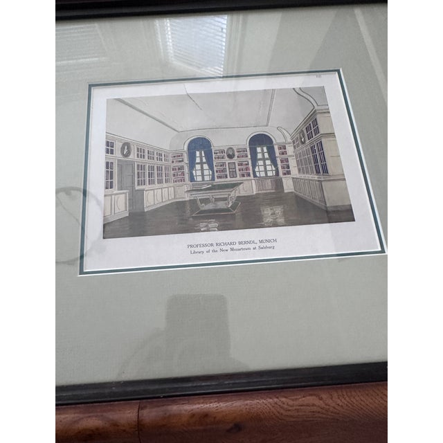 1920s 1920s Original German Chromolithograph Print Bookplate, Library of the New Mozarteum For Sale - Image 5 of 8