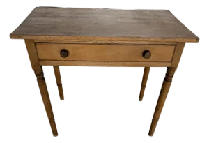 Antique Pine Table With Drawer From England
