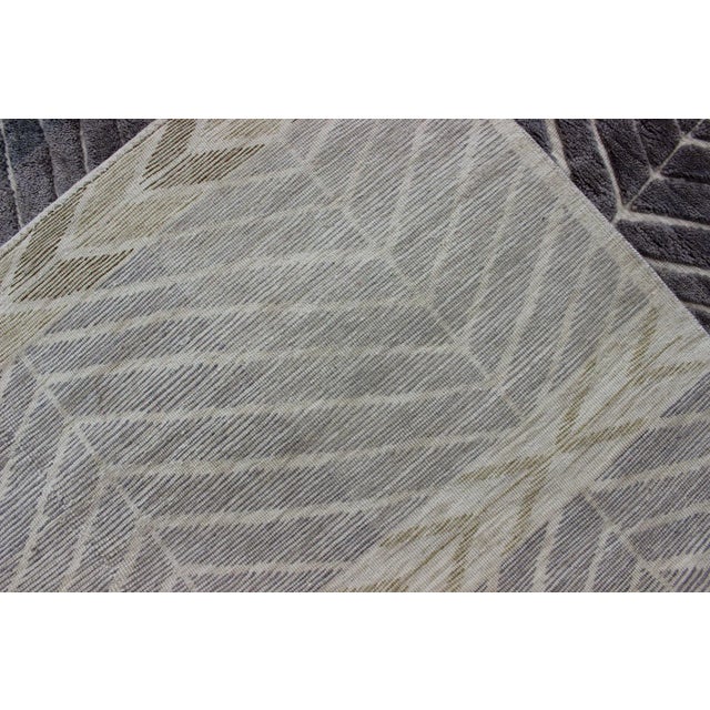 Modern Scandinavian Piled Geometric Design Rug by Keivan Woven Arts 9'2 X 11'10 For Sale - Image 11 of 13