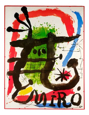Joan Miro, Abstract Composition, 1985, Lithograph, Framed