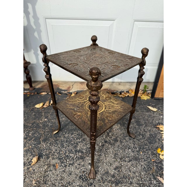 Late 20th Century Edwardian Revival Ornate Metal Plant Stand For Sale - Image 4 of 10
