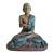 Antique Burmese Buddhist Monk Polychrome Wood Carving Statue For Sale