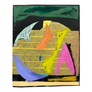 Original Abstract Mixed-Media Drawing and Collage by Erik Sulander on Grit Paper