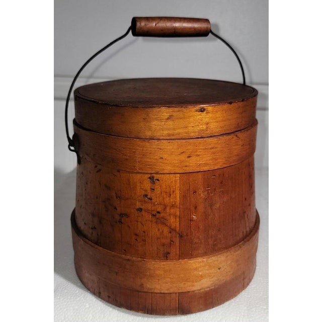 Rustic 19Thc Sugar Bucket From New England For Sale - Image 3 of 7