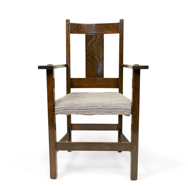 American Mission Oak Dining Arm Chairs Chairish
