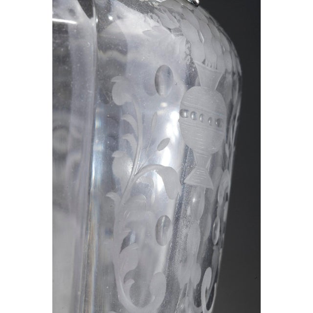 19th Century Ewers with Engraved Crystal and Silver Mounts, 1880, Set of 2 For Sale - Image 6 of 18