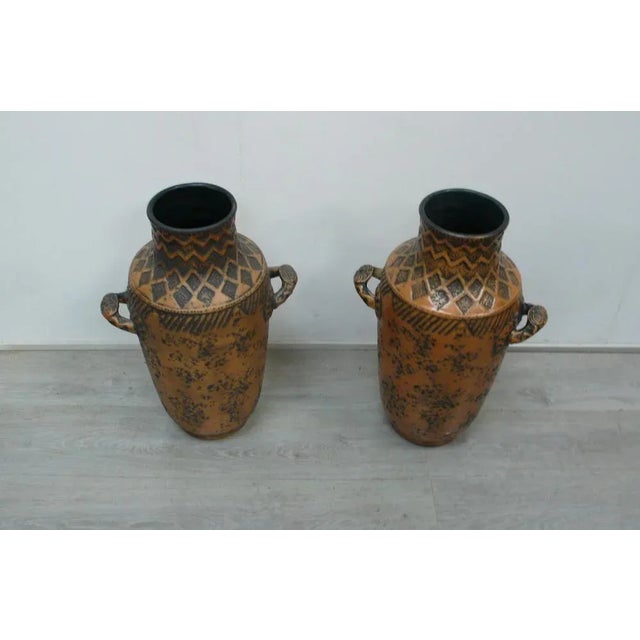 1950s Tall Art Pottery Floor Vases, Germany, 1950s, Set of 2 For Sale - Image 5 of 9