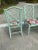 Mid-Century Coastal Boho Distressed Aqua Rattan Chippendale Dining Chairs- Set of 4 For Sale - Image 4 of 13