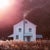 Autumnal Evening by Michael Miller | Oil on Linen Panel Painting of a house at dusk with smoke. For Sale