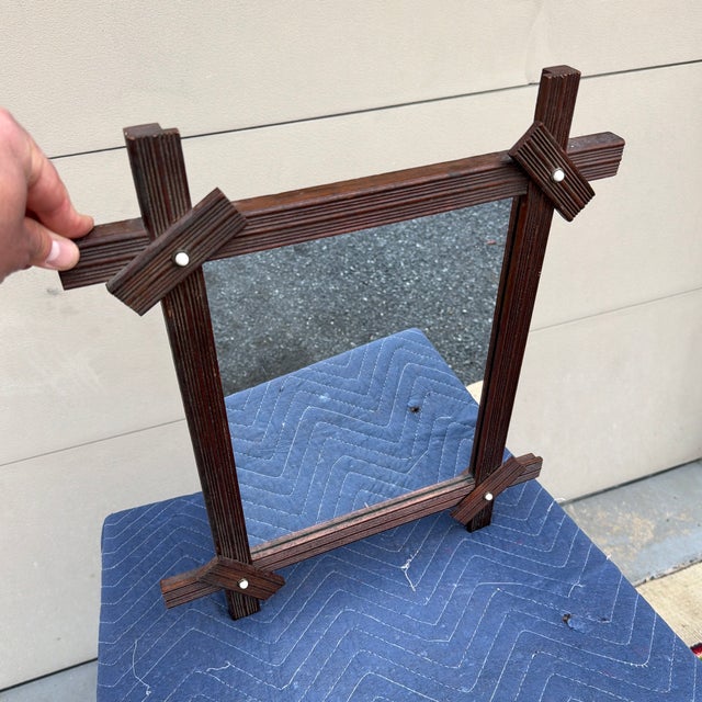 Antique Victorian Walnut Gingerbread Reeded Wall Mirror, Circa 1860s For Sale - Image 10 of 12