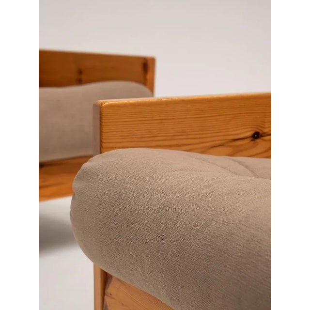 Brown Set of Vintage Italian Pine Lounge Chairs, 1970s For Sale - Image 8 of 11