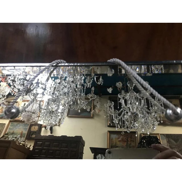 Glass Art Deco Beveled Crystal Mirror, 1970s For Sale - Image 7 of 18