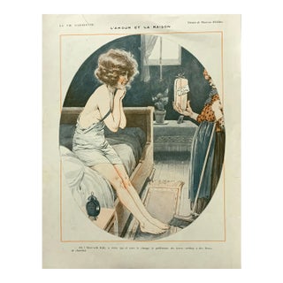 La Vie Parisienne 1923 Maurice Millière "L' Amour Et La Raison" Print For Sale