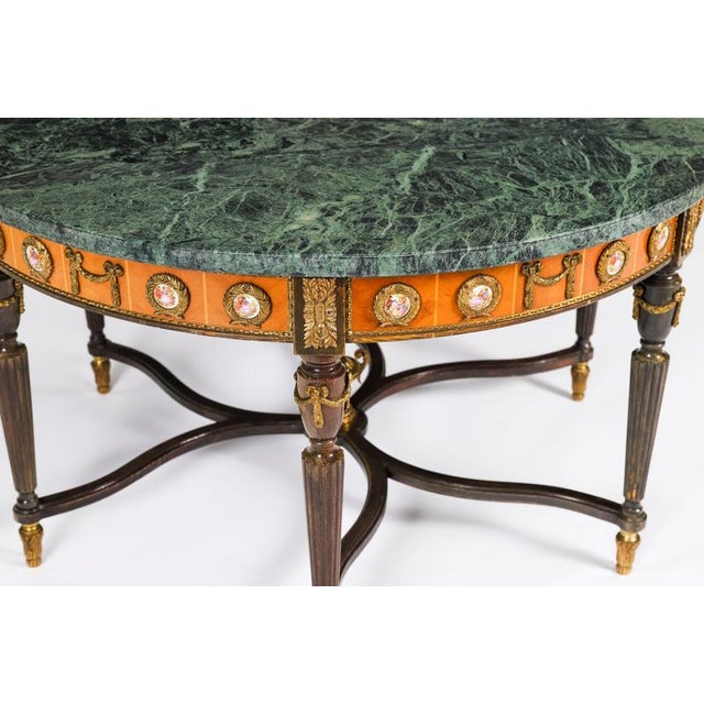 Brown Vintage Ormolu Mounted Coffee Table with Marble Top in the style of H&L Epstein, 1950s For Sale - Image 8 of 18