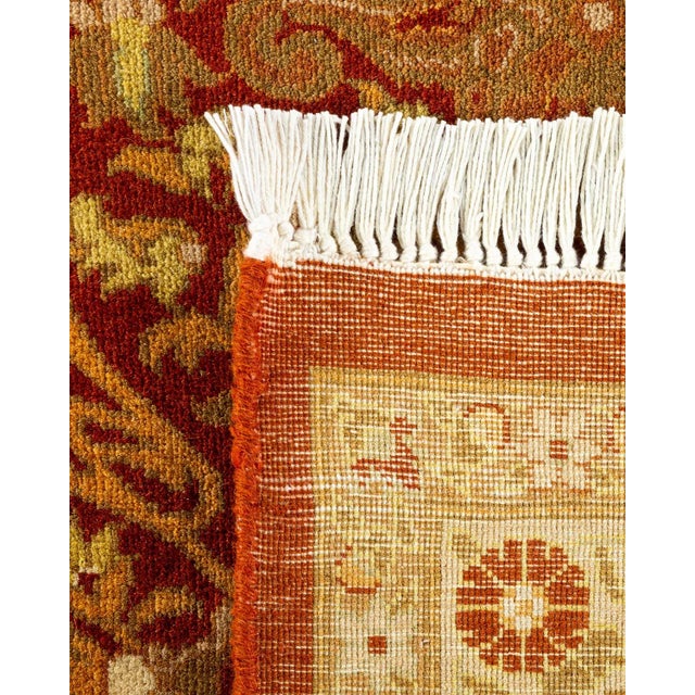 2000 - 2009 Mogul, One-of-a-Kind Hand-Knotted Area Rug in Orange, 8' 1" x 10' 5" For Sale - Image 5 of 8