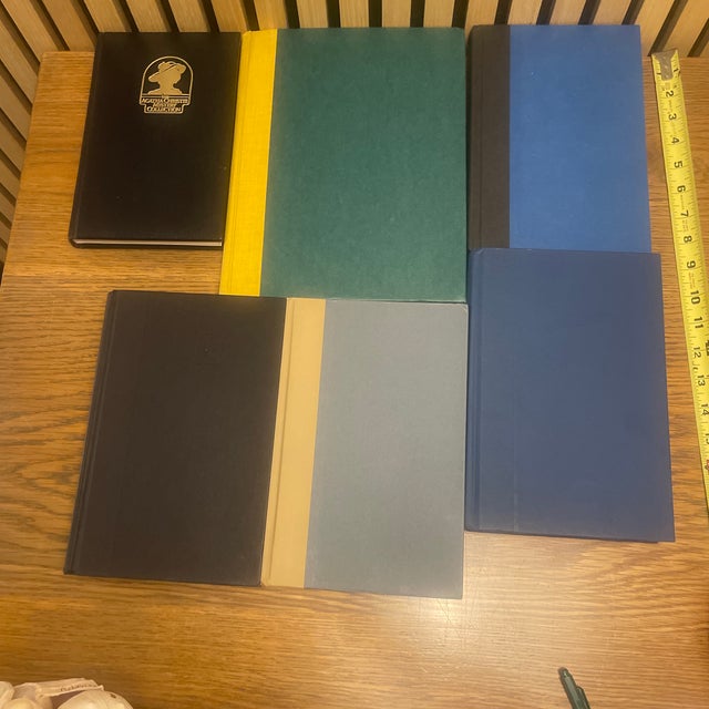 Set of 6 Curated Literary Book Stack in Black, Navy & Golden Yellow Tones For Sale In Nantucket - Image 6 of 8