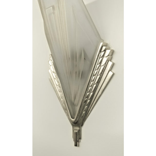 Art Deco French Art Deco Wall Sconces Signed by Degue - a Pair For Sale - Image 3 of 6