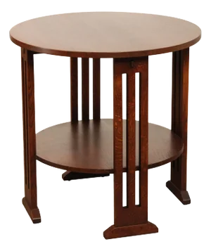 Stickley Mission Collection Oak Round Lamp Table