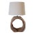 Rustic Teak Wood Table Lamp, Vintage Circular Design For Sale
