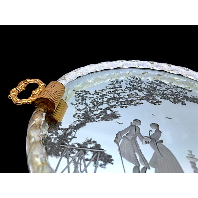 Wood Murano Glass Torchon Tray from Manifattura Di Murano, 1960s For Sale - Image 7 of 10