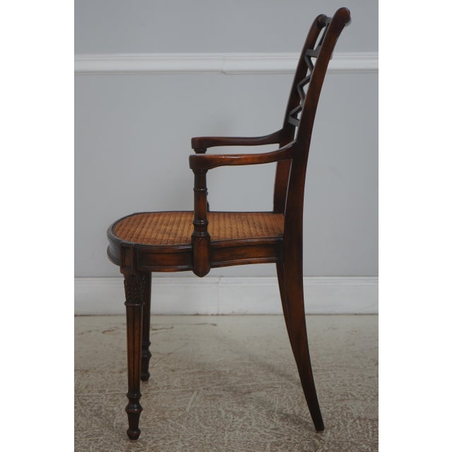 Traditional Theodore Alexander Regency Style Cane Seat Arm Chair For Sale - Image 3 of 18
