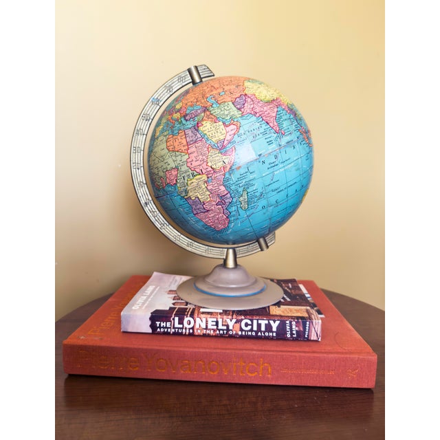 Vintage Mid-Century Modern Terrestrial Globe by the Geo. F. Cram Co 8-Inch For Sale - Image 12 of 12