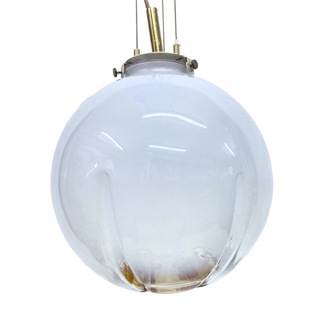 Mid-Century Modern Italian Glass Globe Pendant Lamp, 1960s For Sale