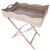 Coastal Artifacts Rattan Scallop Design Butler Tray with Wooden Legs Glass Insert, White Wash For Sale - Image 3 of 5