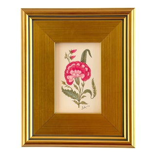 Original Hand-Painted Floral Motif Painting, Framed For Sale