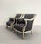 Mid 20th Century Vintage Neoclassical Painted Bergère Lounge Chairs - Pair For Sale - Image 5 of 8