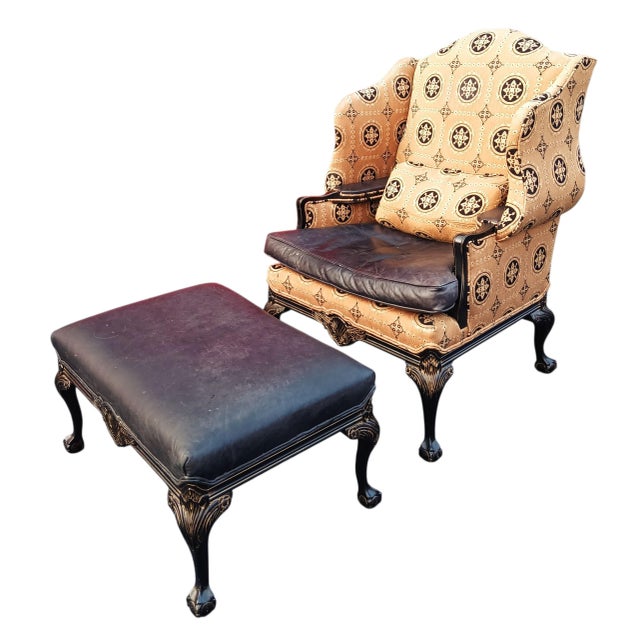 Traditional Elevate Your Space With the Old Hickory Tannery Firehouse Wingback Set For Sale - Image 3 of 12