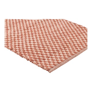 Part & Parcel Goods Textured Check Rug, 8'x10', Topaz and Bisque For Sale