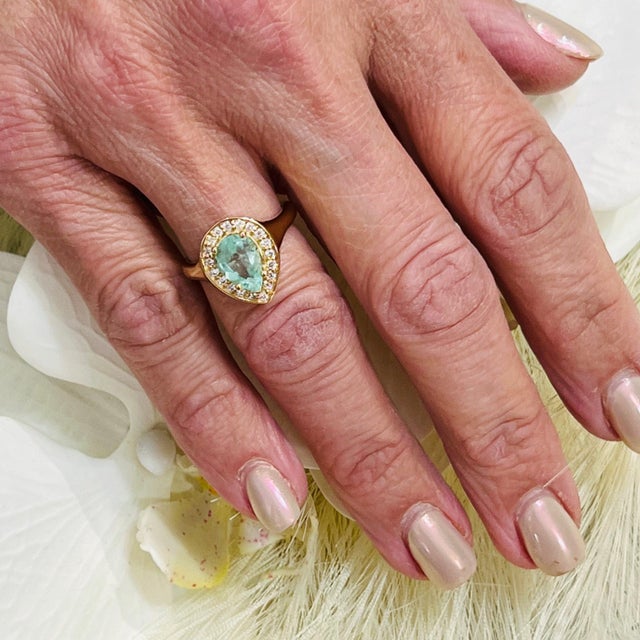 2010s Natural Emerald Diamond Ring 14K Y Gold 1.74 TCW Certified, Size 6.75 For Sale - Image 5 of 12