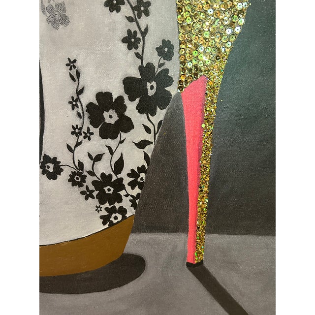 Modern Embellished Limited Edition Giclee of Laboutin Sexy Shoe For Sale - Image 3 of 6