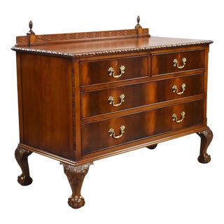 Edwardian Flame Mahogany Chest of Drawers, 1910s For Sale