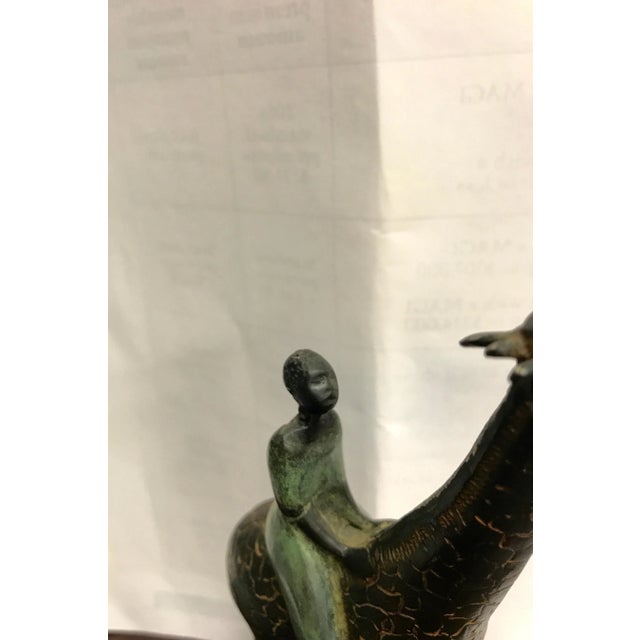Craig Lehmann Bronze Giraffe With African Rider For Sale In Palm Springs - Image 6 of 13