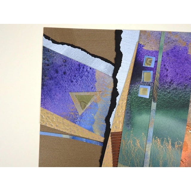 Late 20th Century Abstract Watercolor Collage For Sale - Image 4 of 5
