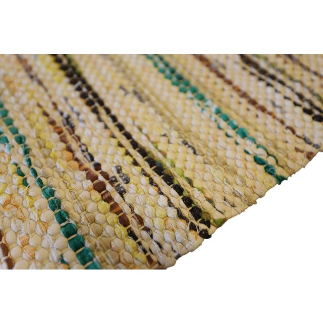 Brown Vintage Swedish Handwoven Rag Rug in Light Tones, 1960s For Sale - Image 8 of 9