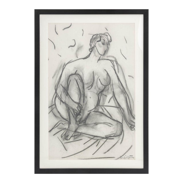 Manfred Schwartz Nude Woman Study Charcoal For Sale