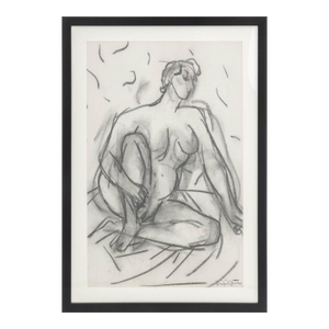 Manfred Schwartz Nude Woman Study Charcoal