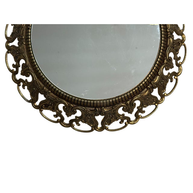 1970s Round Brass Mirror, 1970s For Sale - Image 5 of 11