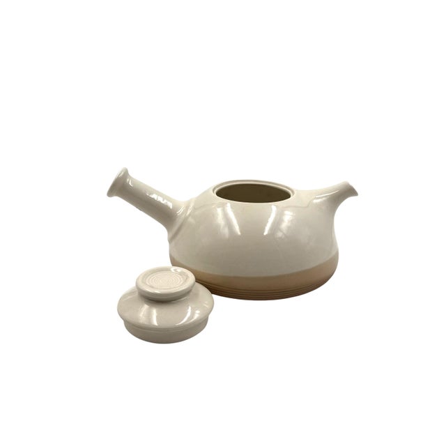 Cream 1970 Mid-Century Modern Cream Gres Teapot, Franco Bucci Italy For Sale - Image 8 of 15