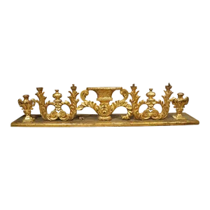 Circa 1750 Carved and Gilded Altar Candelabra From Tuscany, Italy 73 Inches Long