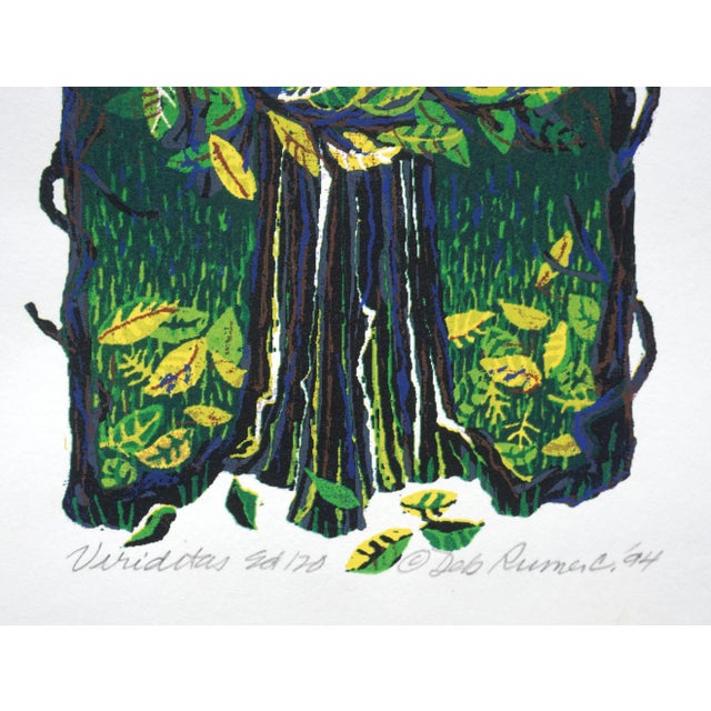 "Viriditas" - Layered Tree Silkscreen by Deborah Rumer For Sale - Image 4 of 5